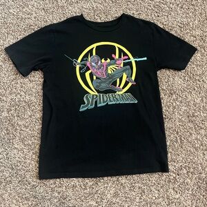 Spiderman into the spider verse miles morales graphic t shirt